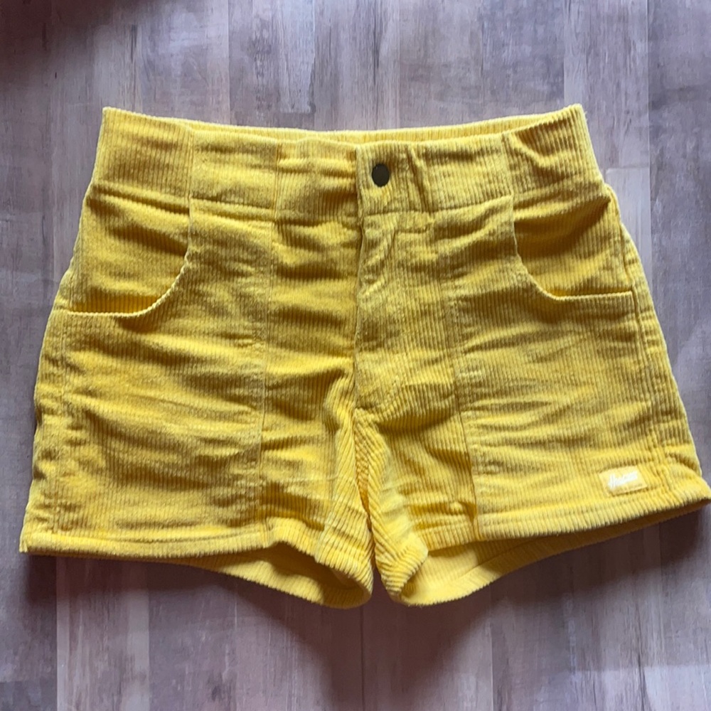 Hammies Corduroy High Rise Shorts Yellow